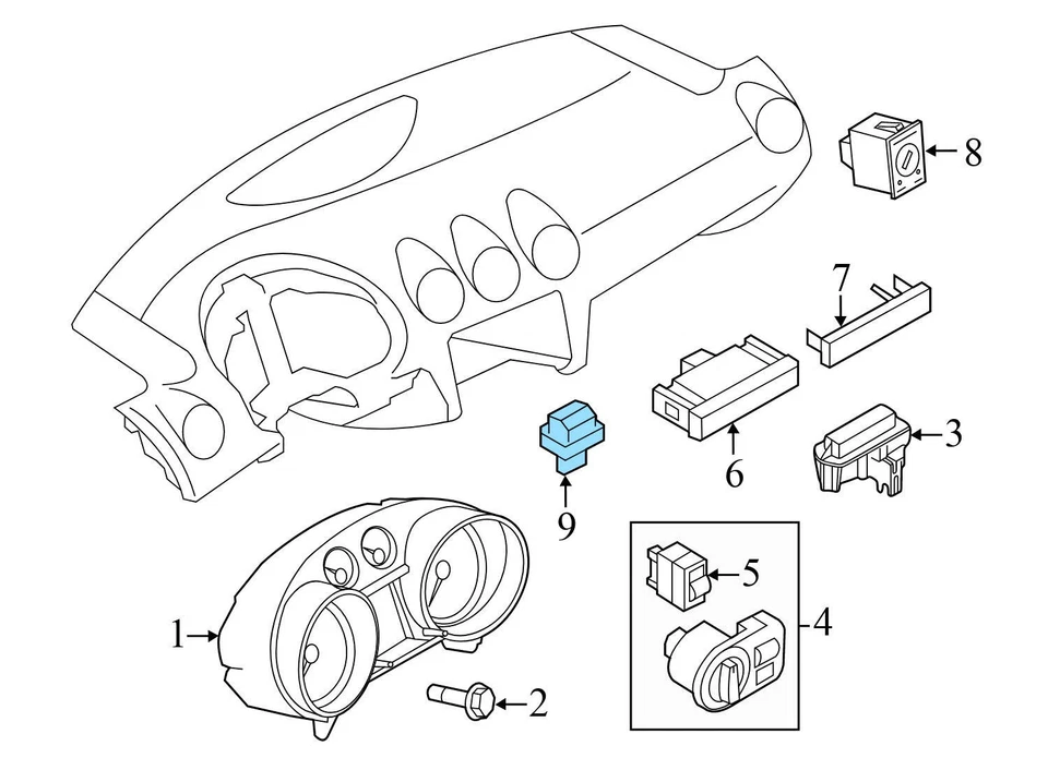 AUDI R8 2008-2012 2014-2015 - Sensor de luz solar para tablero 8J0907539 Foto 3 de 4