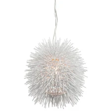 Varaluz 169M01 White Urchin Single Light 9"W Mini Pendant