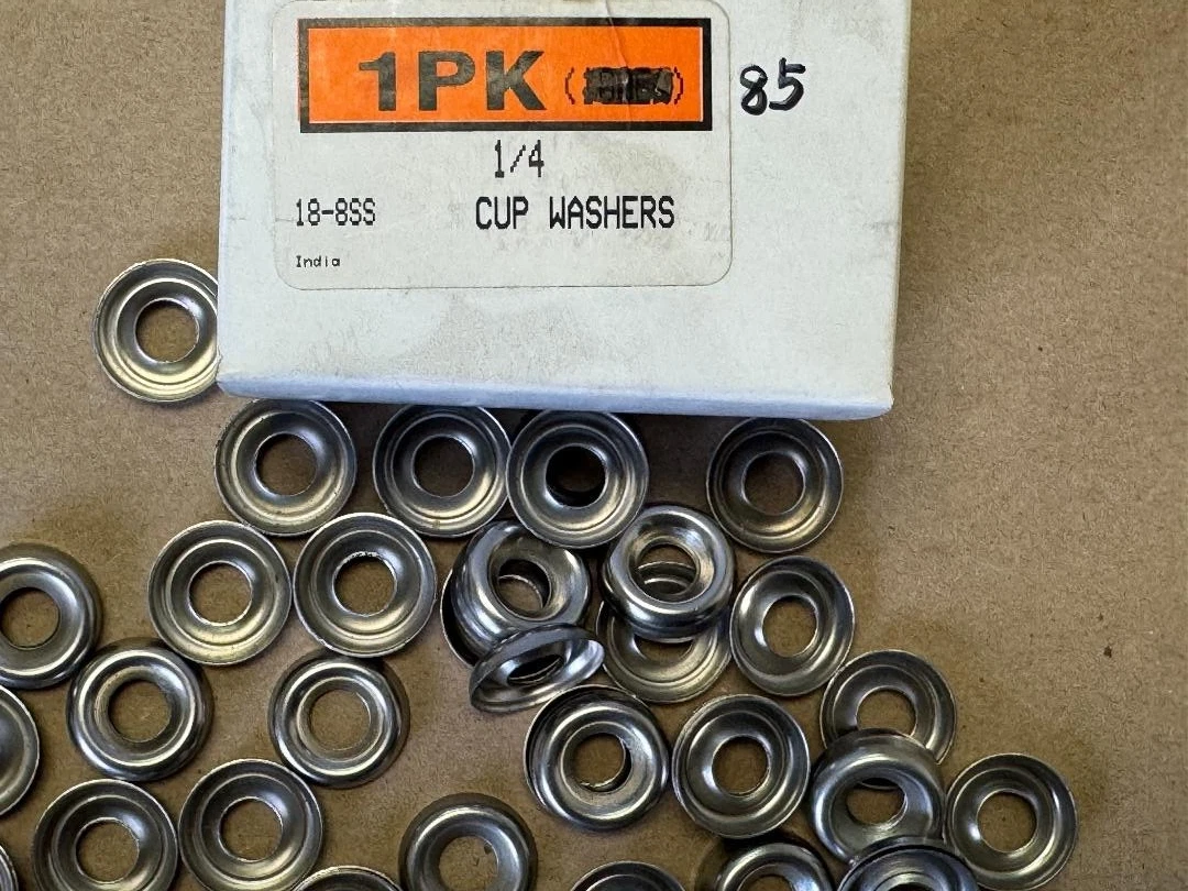 85 PCS 1/4 CUP WASHERS 18-8 SS STAINLESS STEEL image 4