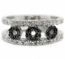 1CT Treated Black Sapphire  Topaz 925 Solid Sterling Silver Ring Sz 8 MK6-5