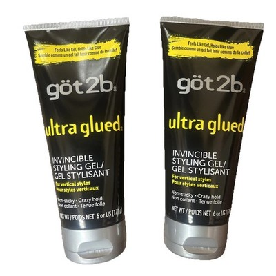 Got2b Ultra Glued Invincible Styling Gel 6oz For Vertical Styles Lot Of 2 New