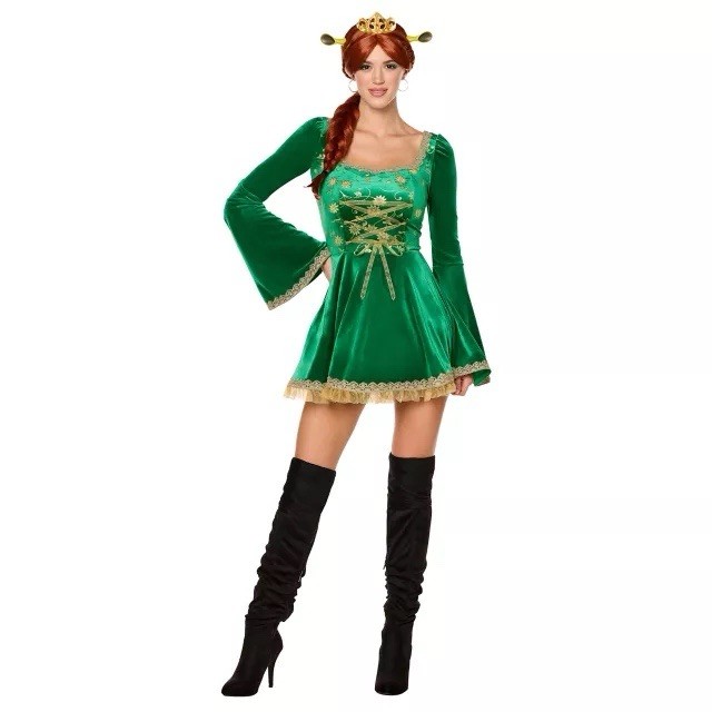 01845130] Spirit Halloween Adult Sassy Fiona Costume Shrek Size