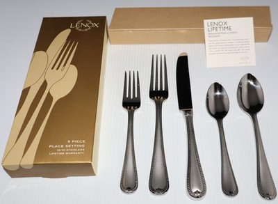 LENOX VINTAGE JEWEL FROSTED 5 PC PLACE SETTING IN BOX NEVER USED