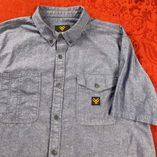 Hawx Work Gear Shirt Mens XL Blue Button Up Flap Pockets Short Sleeve