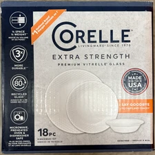 New Corelle Vitrelle 18-Piece HoneyBee Dinnerware Set 1152147