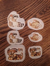 Lot of 6 Vintage Stickers Forest Animals Critters Raccoon Squirrel Mouse RARE