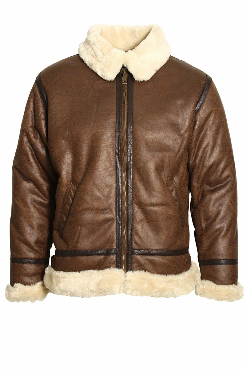 Mens Aviator Jacket ALPHA INDUSTRIES B3 FL Bomber Jacket Brown | eBay