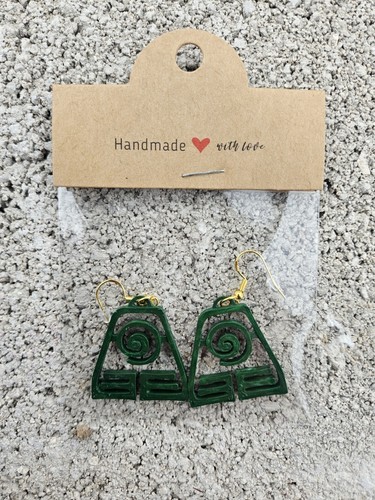 Avatar The Last Airbender Themed Earrings EARTH SYMBOL - Picture 3 of 4