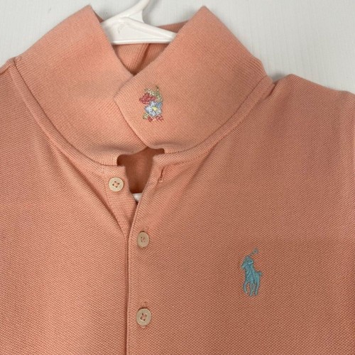 Polo Ralph Lauren Big Girls Floral Mesh Romper, Peach Size XL embroidery - Picture 4 of 14