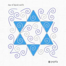 Star Of David Swirls Needlepoint Kit or Canvas