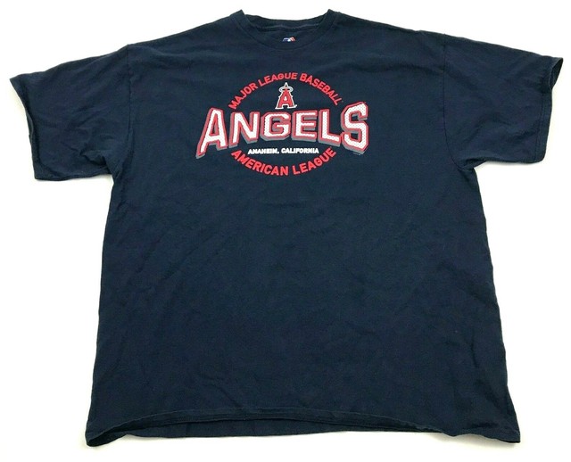 MLB Los Angeles Angels Shirt Men's Size 2XL XXL Blue Short Sleeve