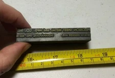 Vintage Letterpress Printing Block Precision Sheet Metal & Mfg Indianapolis