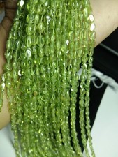2 Strands Natural Peridot Smooth Plain Oval Beads 4.5x6mm Gemstone 13" Strand