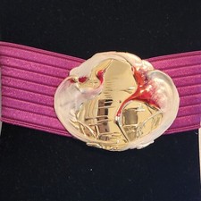 Vintage Charmant Belts of Beverly Hills Inc, Stretchy Belt; Buckle with Cranes