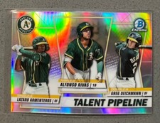 2020 Bowman Chrome Baseball #TP-OAK Lazaro Rivas Greg Refractor Talent Pipeline