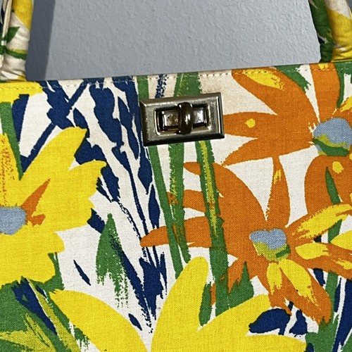 Vintage MARGARET SMITH Fabric Bag Floral Gardiner Maine Purse Handbag - Picture 8 of 14