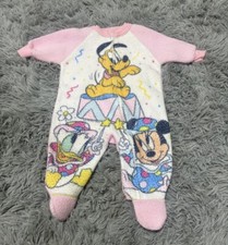 Vintage Minnie Mouse 1 Piece Sleeper Disney Babies Baby Fleece Pink Unknown Size