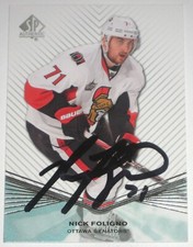NICK FOLIGNO SIGNED 11-12 UPPER DECK SPA OTTAWA SENATORS CARD AUTOGRAPH AUTO!!!