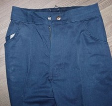 WOMENS NAVY BLUE ELASTIC WAIST PANTS SLACKS 26X30 SIZE 8 REGULAR USA MADE