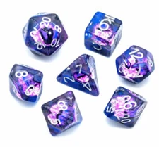 Purple Demon's Eye Dice Set Poly RPG DnD Dungeons Dragons AD&D Pathfinder d20