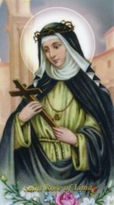 St. Rose Of Lima - Prayer - Relic Laminated Holy Card - Blessed by Pope Francis 