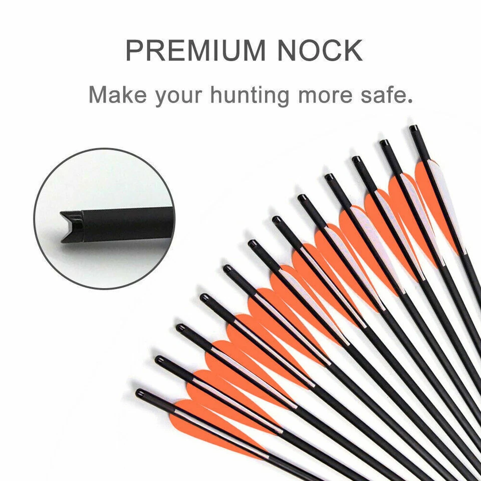 20inch Crossbow Bolts Carbon Hunting Arrow Target 8.8mm with 4" Vane Standard US - Image 3 of 4