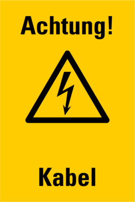 Aufkleber Warnzeichen  Achtung! Kabel  Warnung Symbol ISO 7010 (W012) | 10x15cm