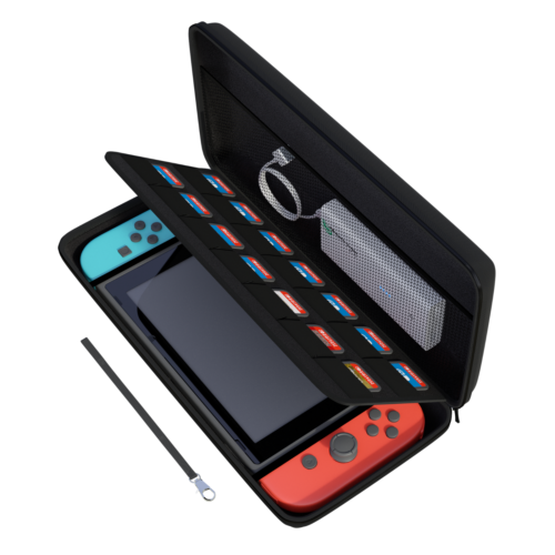 amCase Nintendo Switch Hard Carrying Case -Holds 14 Games (Black)