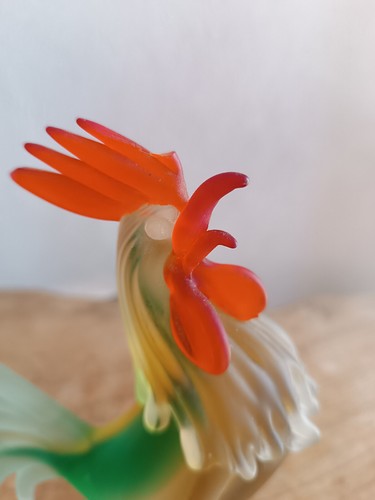 Coq en verre polychrome vintage - Foto 6 di 10