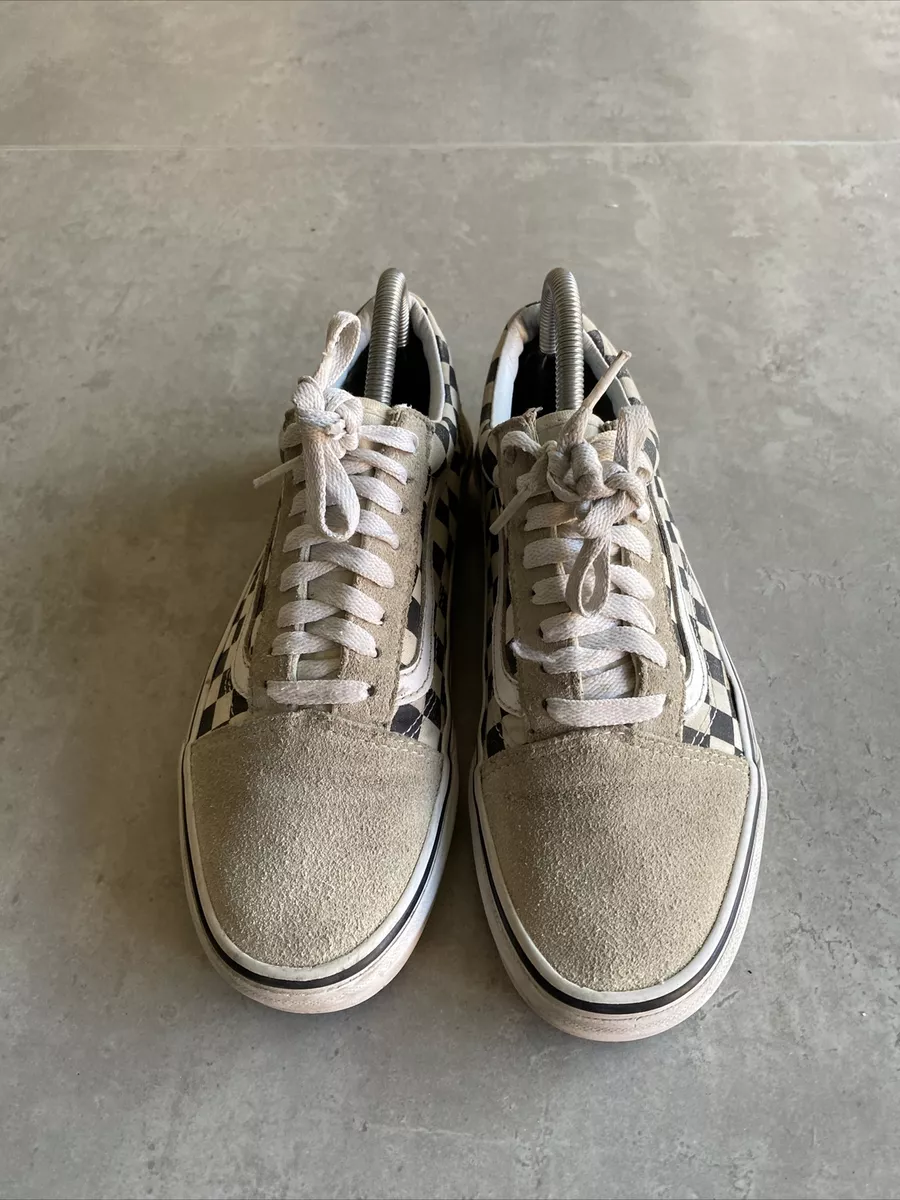 VANS Old Skool Checkerboard White Black UK 6 Men s Suede Racing
