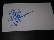 JEFF BEUKEBOOM AUTOGRAPHED 3X5 INDEX CARD-RANGERS-OILERS