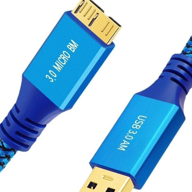 USB 3.0 Micro B to USB 3.0 Type A Data Woven Charging Cable for SSD Camera 3m - Image 2 of 4