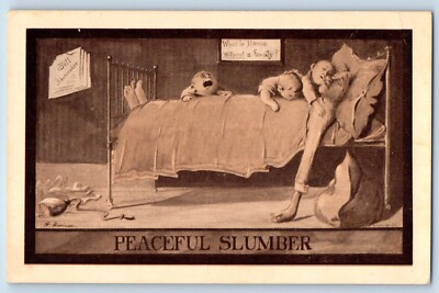 Harison Signed Postcard Peaceful Slumber Kids Crying What's Home Without Family