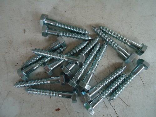 M6X45 MILD STEEL COACH SCREWS HEX HEAD LAG BOLTS WOOD SCREW 184 Pk Lot1081 - Picture 2 of 3