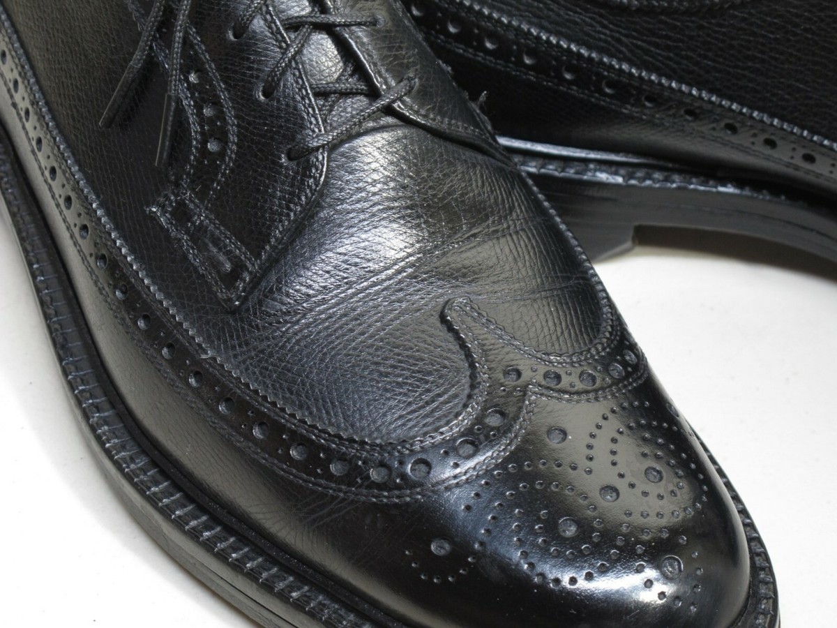 Vintage Nettleton Longwing Shoes 10.5 A Black Scotch Grain