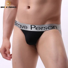 Gay Underwear New Exposed Buttocks Jockstrap Men's Sexy Thong Cotton Briefs