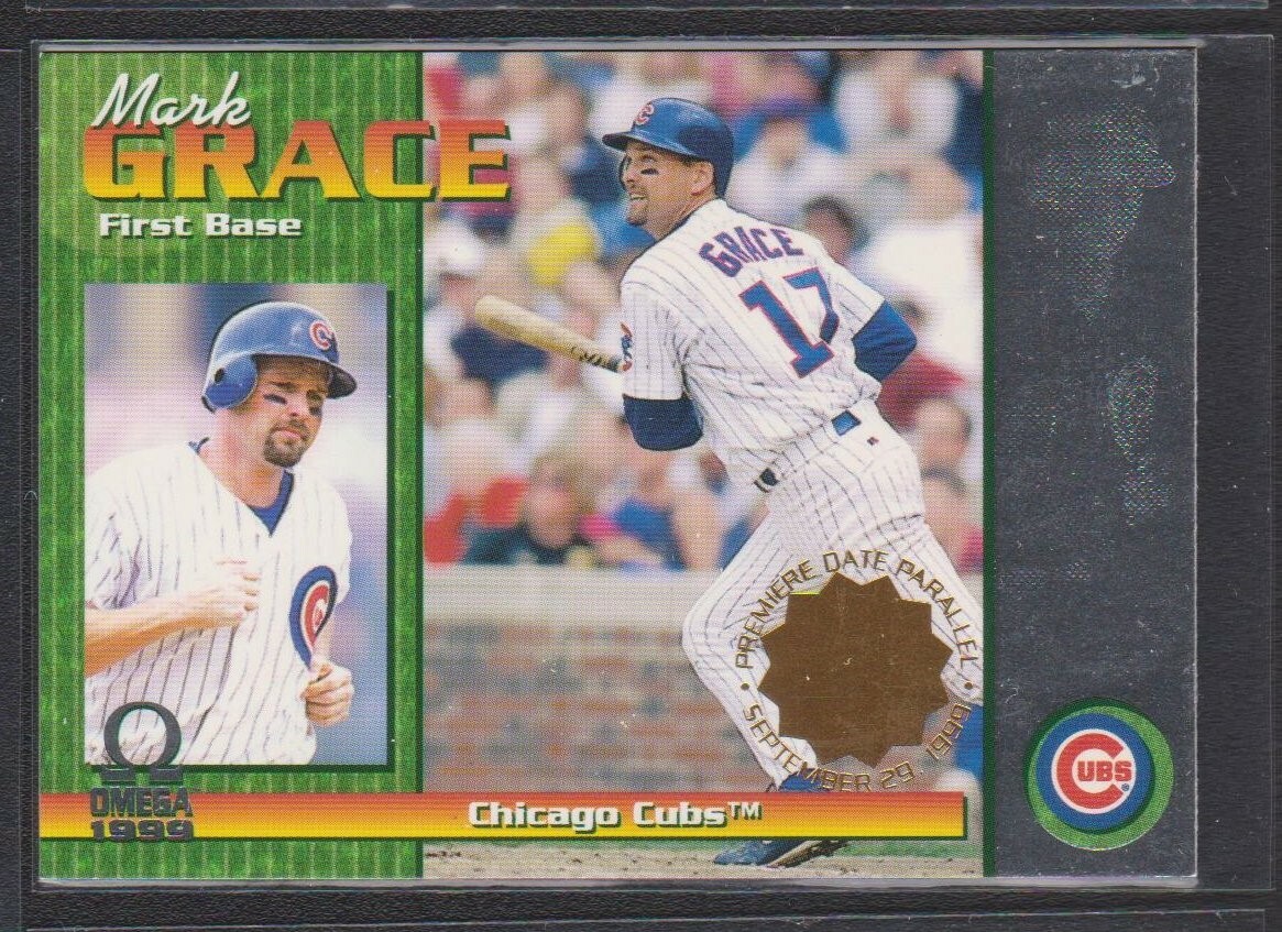1999 PACIFIC OMEGA PREMIERE DATE BLANK SERIAL NO PROOF #47 MARK GRACE CUBS 1/1