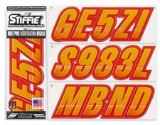 STIFFIE Techtron TT103-SS Sea-Doo Spark Registration Numbers Decals ORANGE RED