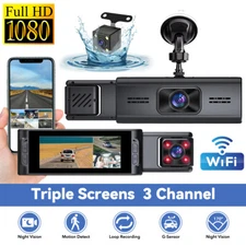 HD 1080P Wifi Dash Camera Front and Rear Inside Dash Cam Built-in WiFi G-sensor
