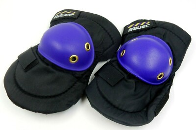 NEW BAUER PRECISION IN-LINE KNEE PADS ~ PURPLE AND BLACK ~ SIZE YOUTH MED