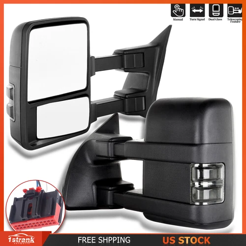 For 2008-2015 Ford F250 F350 F450 F550 Pair Fold Manual Signal Tow Mirrors