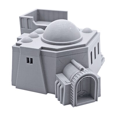 Sci-Fi Adobe Hut D by Printable Scenery, 3D Printed Tabletop RPG Wargame 28mm