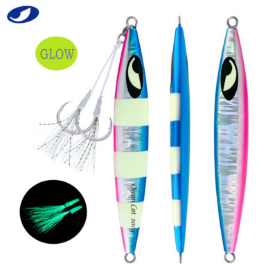 OCEAN CAT Slow Pitch Fall Metal Lead Vertical Jigs Jigging Fishing Lures Tackle 