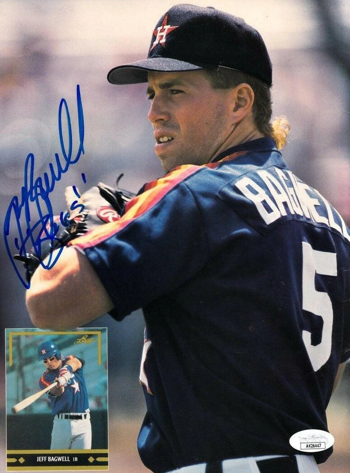 Jeff Bagwell signed 1991 Astros Beckett Baseball photo inscribed Bags framed JSA - Image 2 of 2
