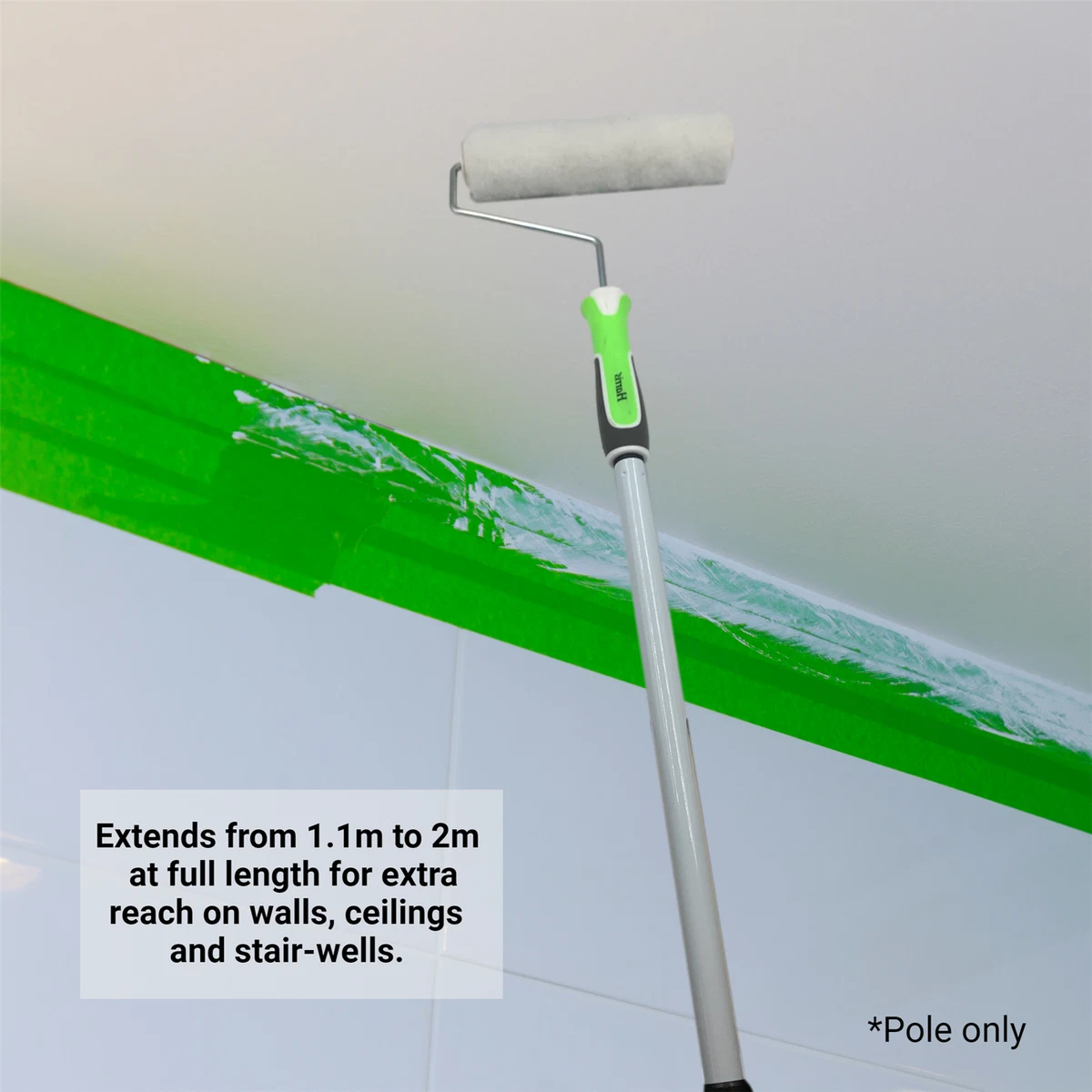 Extendable outlet paint roller