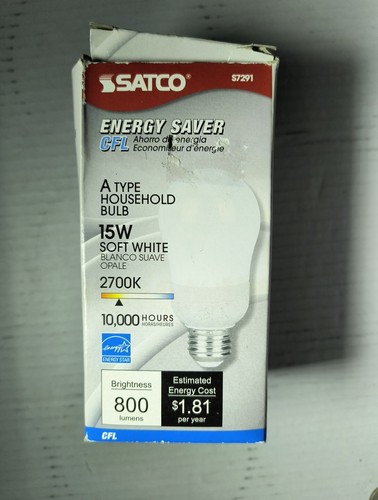 Satco S7291 15W  SOFT White Energy Saver CFL - Picture 1 of 4