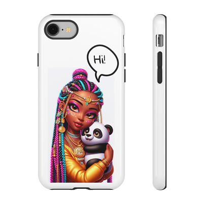 Phone Cases Cute American Black Girl and Panda Bear