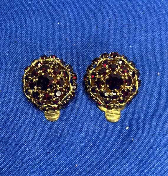 Vintage Ruby Red Signed Austrian Crystal Glass Go… - image 2