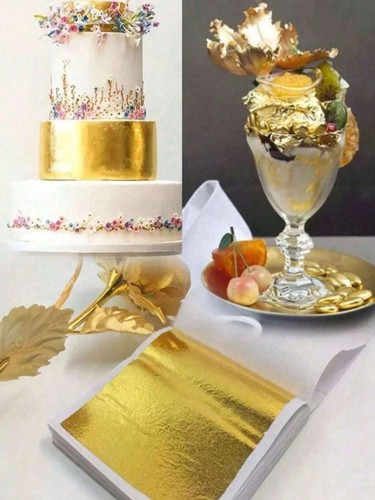 25/50 sheets of Edible Gold Foil Sheets DIY Cake,Dessert (For Decoration Only) - Picture 2 of 8