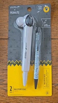 NEW Peanuts SNOOPY 2 Pack Yoobi Pens Soft Body 3D 